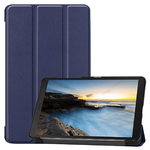 Etui en PU avec socle tripliure bleu foncé pour votre Samsung Galaxy Tab A 8 (2019) SM-T290 T295