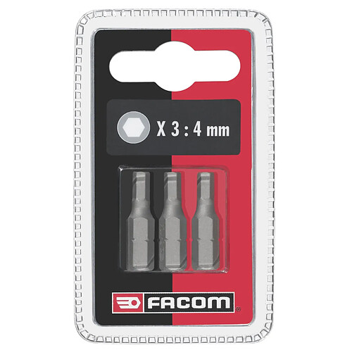 EH10 - Jeux de 3 embouts standards série 1 pour vis 6 pans creux métriques Facom EH105.J3