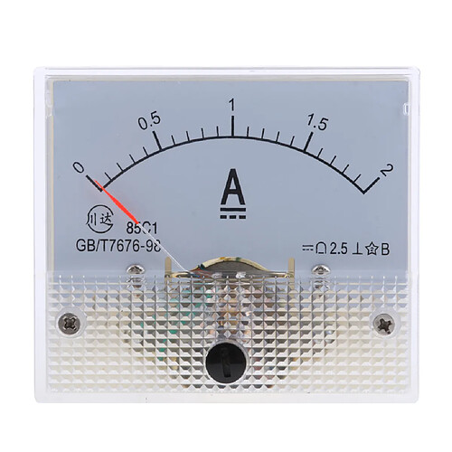 dc ampèremètre analogique panneau compteur ampèremètre courant manomètre pointeur type 0-2a