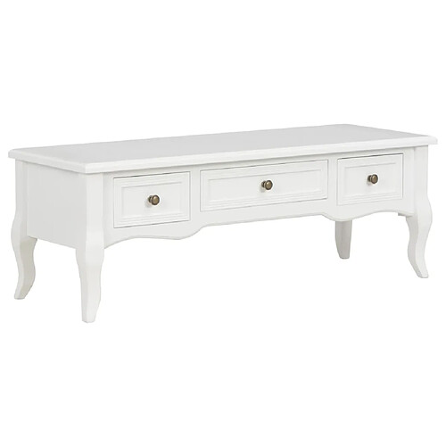 Helloshop26 Meuble télé buffet tv télévision design pratique blanc 100 cm pinède 2502110