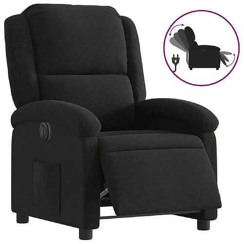 Maison Chic Fauteuil Relax pour salon, Fauteuil inclinable électrique Noir Tissu -GKD32106