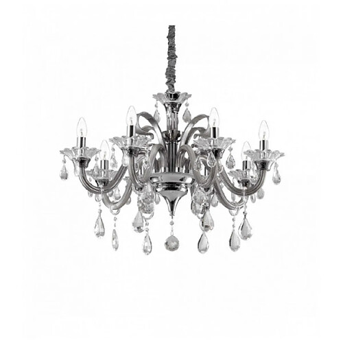 Ideal Lux Suspension Grise en cristal COLOSSAL 8 ampoules