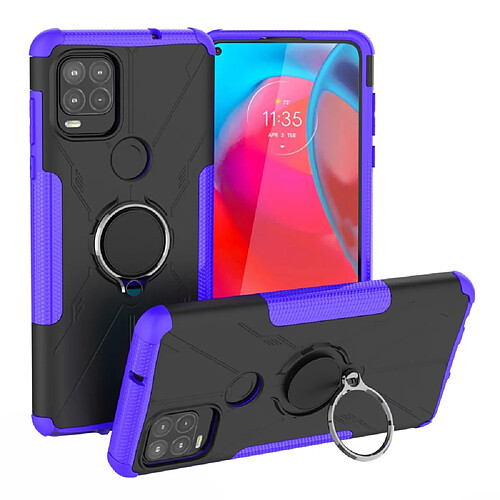 Coque en TPU anti-empreintes digitales avec béquille pour votre Motorola Moto G Stylus 5G (2021) - violet