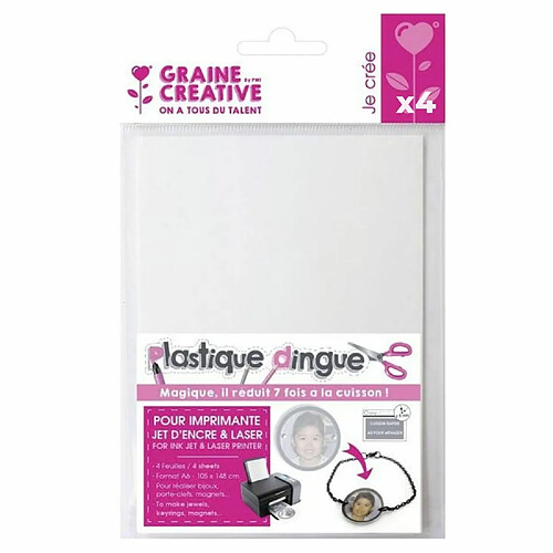 Graines Creatives 16 feuilles de plastique fou imprimables A6