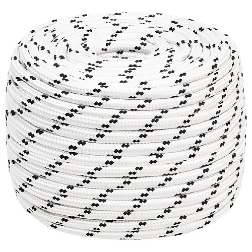 vidaXL Corde de bateau tressé Blanc 12 mmx25 m Polyester