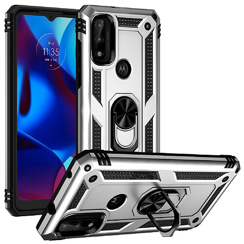 Coque en TPU anti-rayures, antichoc avec béquille argent pour votre Motorola G Pure