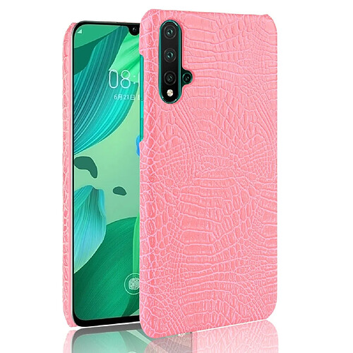 Wewoo Coque PC + PU antichoc en texture de crocodile pour Huawei Nova 5 / Nova 5 Pro rose