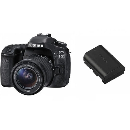 CANON EOS 80D KIT EF-S 18-55mm F3.5-5.6 IS STM + CANON LP-E6N Battery