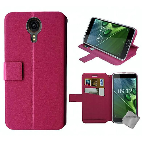 Htdmobiles Housse etui portefeuille pour Acer Liquid Z6 Plus + film ecran - ROSE