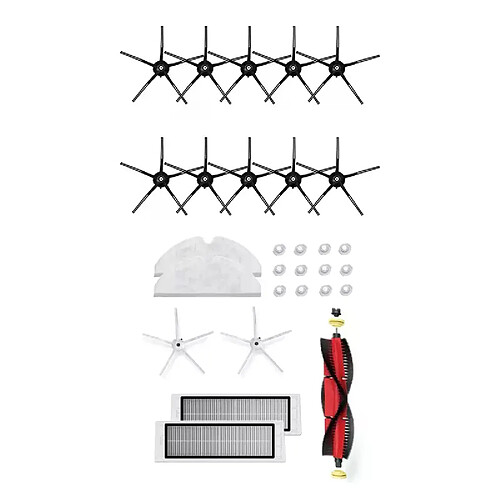 Ensemble de pièces d'aspirateur AD 2: 1 ensemble filtre HEPA, brosse principale, brosse latérale et 1 ensemble brosse principale, brosse latérale noire