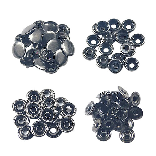 50x boutons-pression pour boutons-pression pour veste en cuir Jeans Sac Clouses Silver