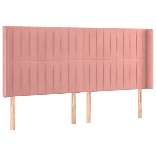 Maison Chic Tête de lit moderne avec oreilles pour chambre - Décoration de lit Rose 163x16x118/128 cm Velours -MN48330