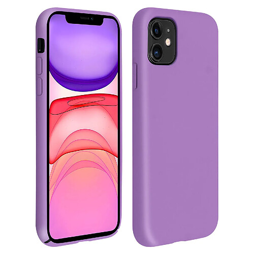 Avizar Coque iPhone 11 Silicone Semi-rigide Mat Finition Soft Touch Violet