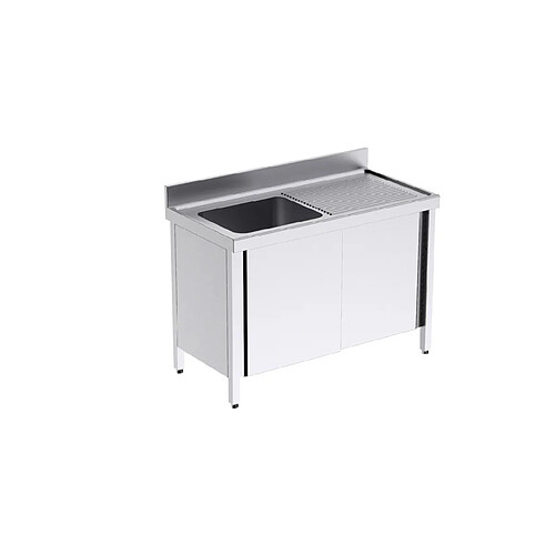 Plonge Inox avec Portes et Egouttoir Gamme 600 - Distform