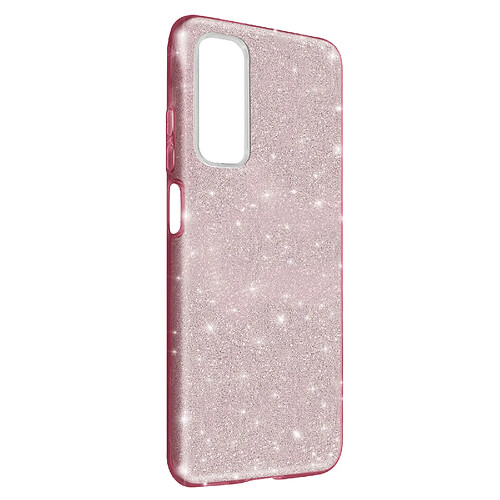 Avizar Coque Huawei P smart 2021 Paillette Amovible Silicone Semi-rigide rose