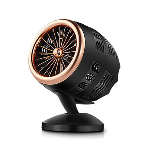 (BlackGold, Prise UE) Ventilateur de Chauffage Alimenté par 220v Radiateur Portatif Thermostat de Chauffage Rapide Arrêt Automatique Ventilateur Électrique de 14 pouces Noir Blanc