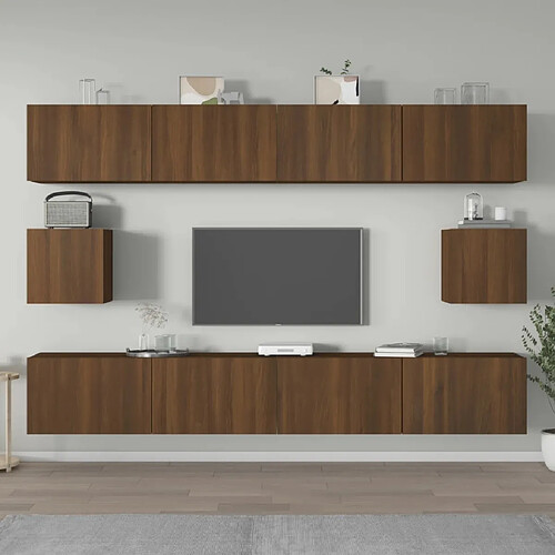 vidaXL Ensemble de meubles TV 6 pcs Chêne marron Bois d'ingénierie