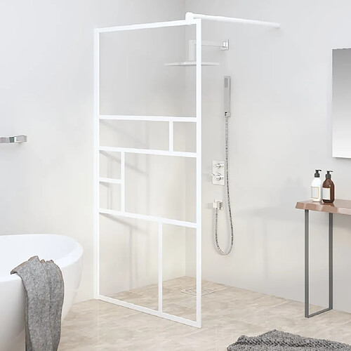 VidaXL Paroi de Douche Verre Blanc 100x195 cm