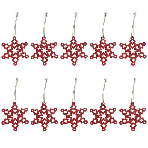 10pcs pendentifs en tissu de noël flocon de neige