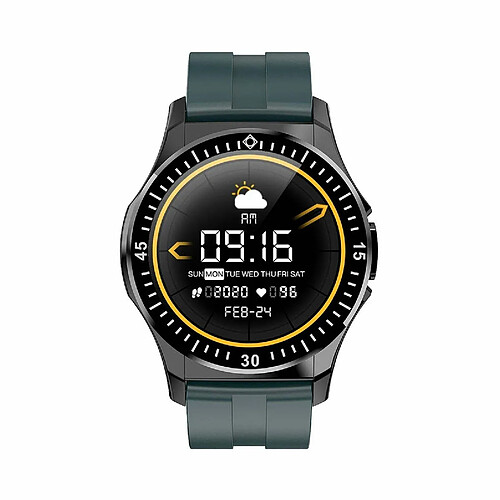 Justgreenbox 1.3-Inch Touch Smart Watch IP67 Bracelet de sport étanche Fitness Tracker, Noir Vert