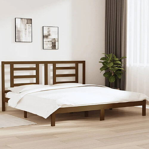 vidaXL Cadre de lit sans matelas marron miel 200x200cm bois pin massif