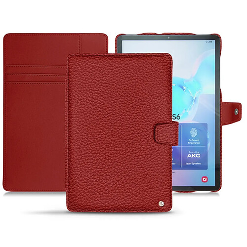 Housse cuir Samsung Galaxy Tab S6 - Rabat portefeuille - Tomate ( Pantone #a61715 ) - NOREVE