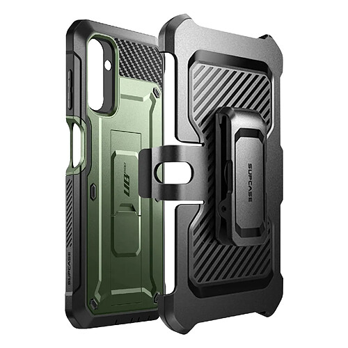 Coque Vert pour Samsung A14 5G Antichoc Béquille Support Clip Ceinture, Supcase