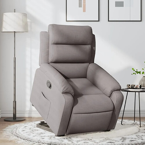 vidaXL Fauteuil inclinable taupe tissu