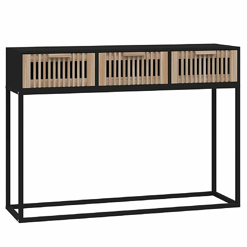 Maison Chic Table console | Meuble d'entrée | Table d'appoint noir 105x30x75 cm bois d'ingénierie et fer -GKD94590