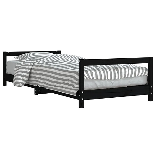 Maison Chic Lit simple Cadre de lit pour enfants,Lit d'Enfant Moderne noir 90x200 cm bois de pin massif -MN93605