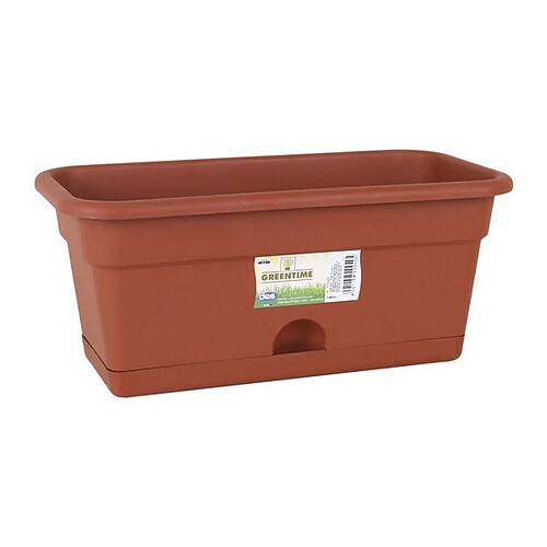 Totalcadeau Jardinière en plastique marron Mesure - 40 x 20 x 17 pas cher