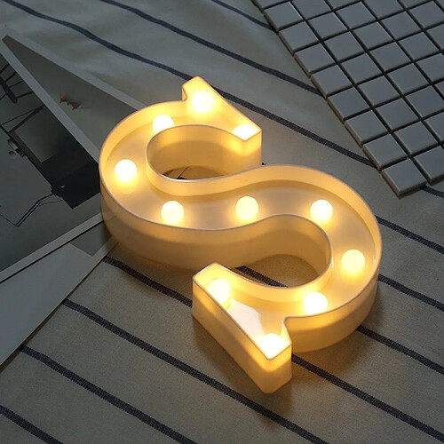 Wewoo Guirlande Lumière anglaise décorative de forme de lettre de l'alphabet S, sèche chaude accrochante de vacances de LED