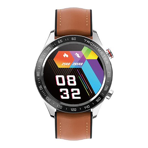 Chrono Montre Connectée pour hommes, Smartwatch Bluetooth pour téléphones Android iOS avec moniteur de fréquence cardiaque de pression artérielle, IP68 montre étanche Sleep Fitness Tracker avec notification d'appel de texte-Argent