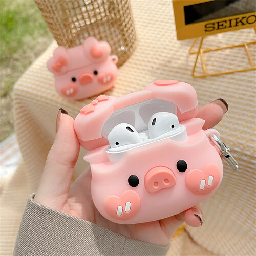 GUPBOO Airpods Coque Housse Étui Protecteur Compatible pour AirPods 3-dessin animé cochon mignon