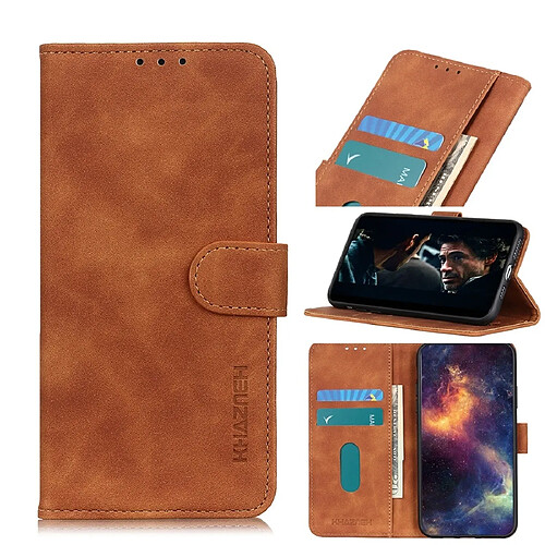 Wewoo Housse Coque Pour Galaxy A51 Texture rétro PU + TPU en cuir à rabat horizontal avec support et fentes cartes et portefeuille marron