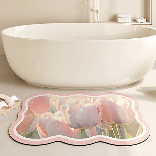 LUUCOZK Tapis de bain antidérapants, absorbants, à séchage rapide, décoration de salle de bain, motif 17-40x60cm