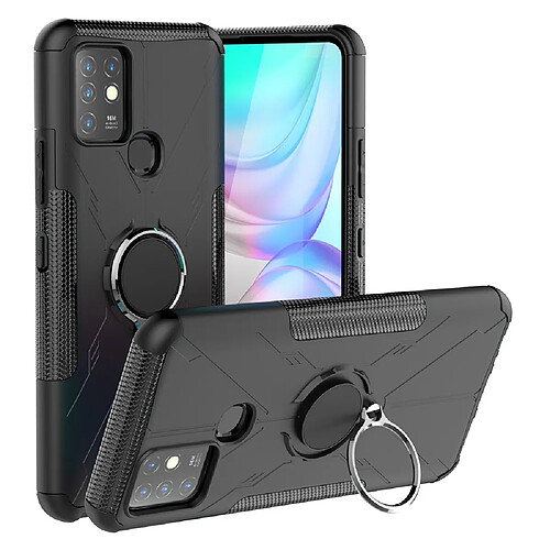 Coque en TPU antichoc, anti-rayures avec béquille pour votre Infinix Hot 10 - noir