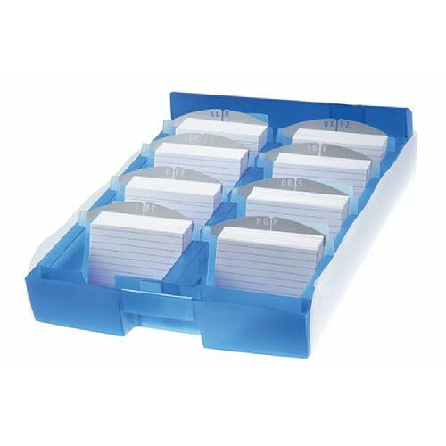 Han - 9987-643 - Boîte de rangement pour cartes Croco Duo - Bleu translucide