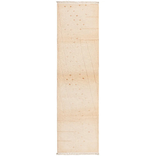 Vidal Tapis de couloir en laine 295x81 beige Darya