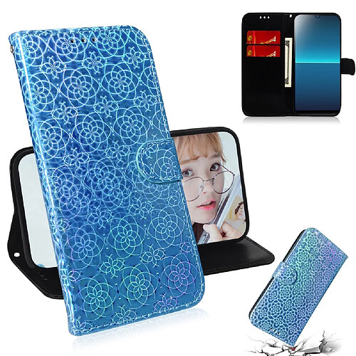 Etui en PU couleur pure éblouissante bleu pour votre Sony Xperia L4