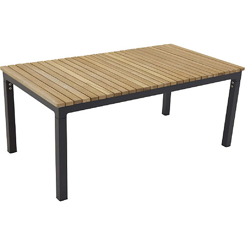 Venture Home Table basse de jardin en alu et teck Brasilia noir.