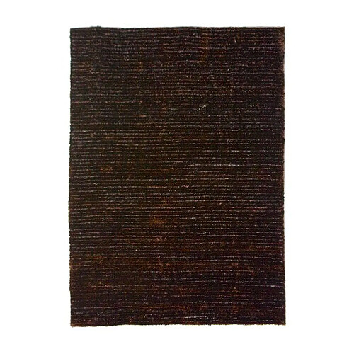 Thedecofactory VIKING - Tapis à poils longs effet soyeux chocolat 190x200