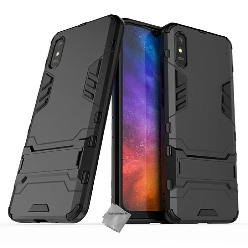 Htdmobiles Coque rigide anti choc pour Xiaomi Redmi 9A + film ecran - NOIR