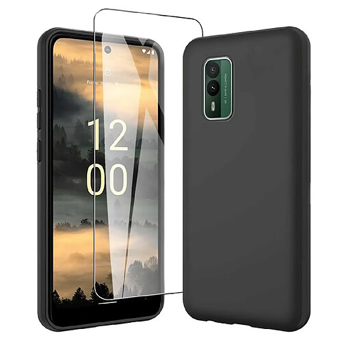 Htdmobiles Coque pour Nokia XR21 5G - housse etui silicone gel fine + verre trempe - NOIR