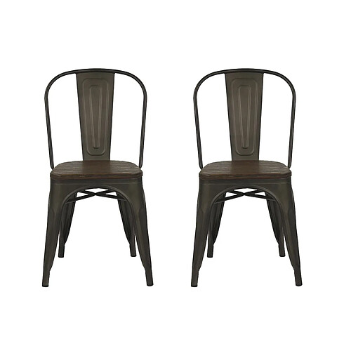 Lot de 2 chaises en métal Tilo - Pomax