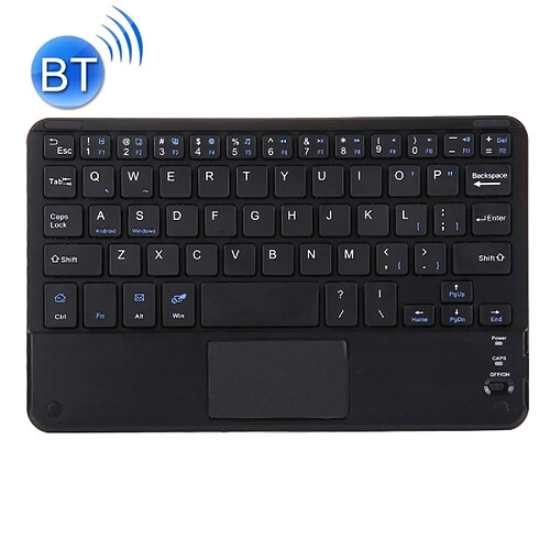 Wewoo Clavier QWERTY noir Mini sans fil portatif universel de Bluetooth avec le panneau tactile, compatible avec tous les androïde et Windows Smartphone / Tablettes avec fonctions