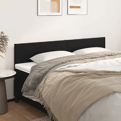 vidaXL Têtes de lit 2 pcs Noir 80x5x78/88 cm Similicuir