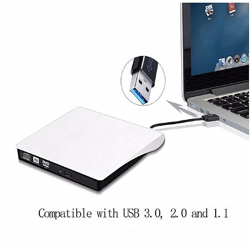 Alpexe Lecteur DVD Externe USB 3.0 Graveur Externe Portable Lecteur Graveur CD DVD RW/ROM pour Windows 10/7/8/XP Mac