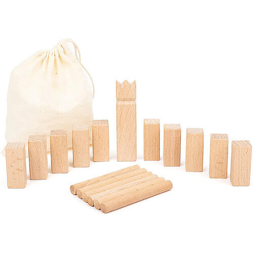 Small Foot Jeu d'équipe Viking Mini-Kubb en Format Extra Compact