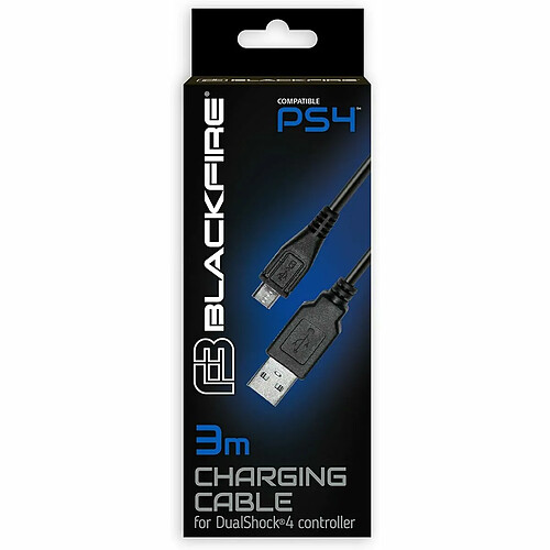 Câble USB vers micro USB Blackfire PS4 Noir